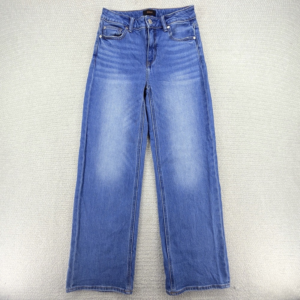 Quince Bella Jeans Womens 26x30 Atlantic Blue High Rise Relaxed Straight Stretch